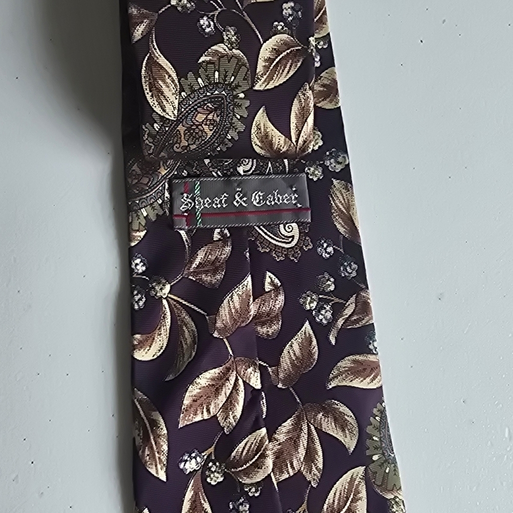 Vintage Purple and Gold Classic Tie - Picture 5 of 7